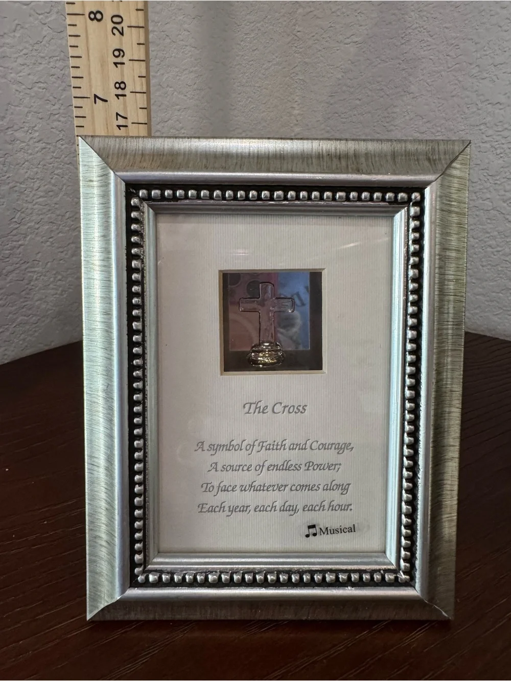 Amazing Grace Music Box Picture Frame “The Cross” Tabletop Decor Inspiration